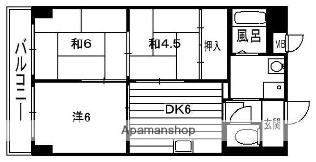 ハイクレスト宮之阪(3DK/2階)の間取り写真