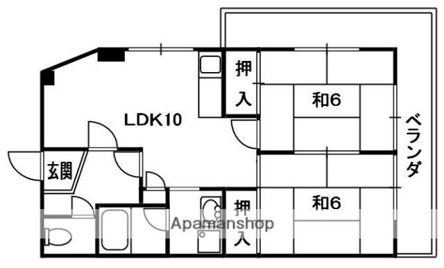 ハイクレスト宮之阪(2LDK/4階)の間取り写真