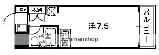 シャルマンアシダ(ワンルーム/1階)の間取り写真
