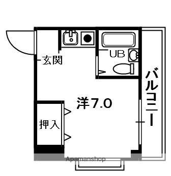 ストーリア牧野(ワンルーム/1階)の間取り写真