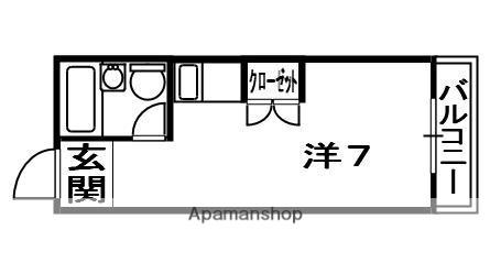 牧野ビル(ワンルーム/3階)の間取り写真
