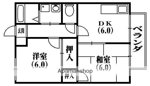 ラメール佐野(2DK/1階)の間取り写真