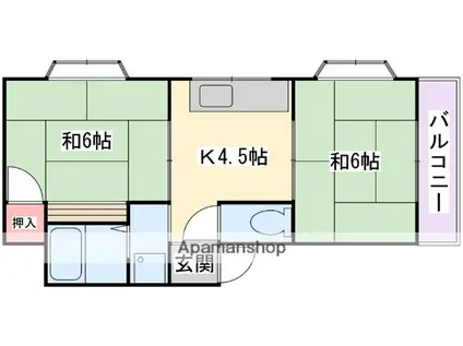 中井マンション(2DK/3階)の間取り写真