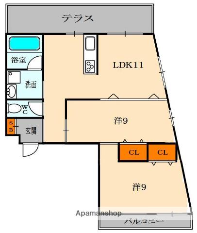 ラガーハイツ3(2LDK/2階)の間取り写真