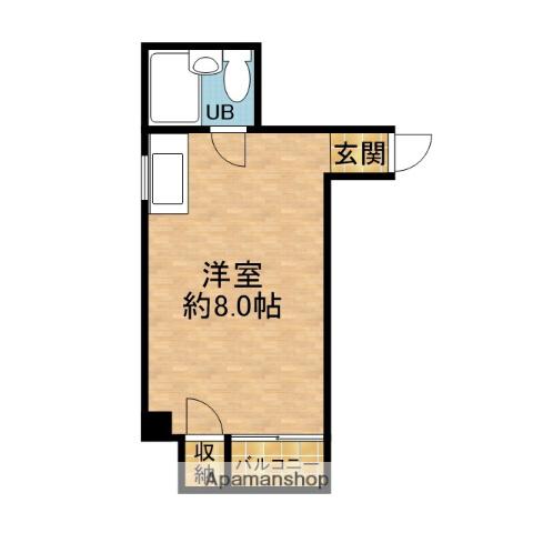 ロワール八坂(ワンルーム/2階)の間取り写真