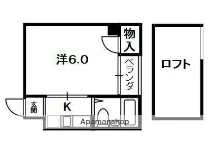 プチシャトー宮之阪(1K/1階)の間取り写真