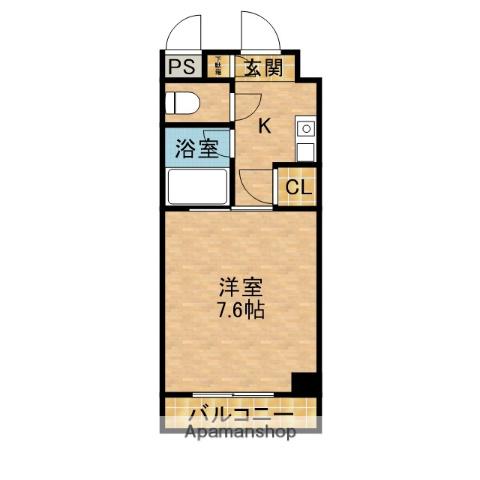 メゾンドファミーユ(1K/4階)の間取り写真