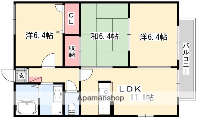 パストラルカーサ(3LDK/2階)の間取り写真