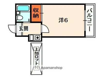 エバーグリーン牧野(1K/2階)の間取り写真