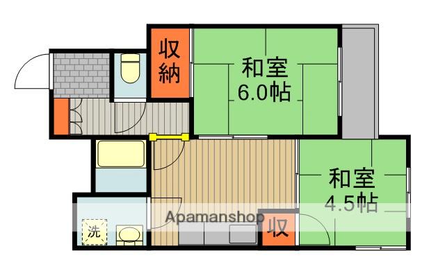川島第5ビル(2K/1階)の間取り写真