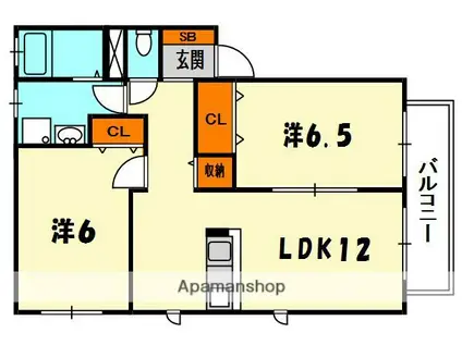 ソフィア(2LDK/2階)の間取り写真