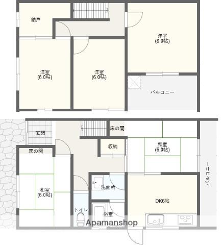 京阪電気鉄道京阪線 香里園駅 徒歩12分 2階建 築47年(5DK)の間取り写真