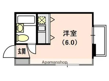 フェリスモンテ月出(ワンルーム/3階)の間取り写真