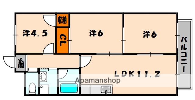 ウィルコート(3LDK/5階)の間取り写真