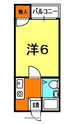 JPアパートメント寝屋川(1K/1階)の間取り写真