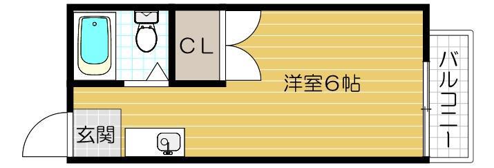 エスポワール香里(1K/2階)の間取り写真