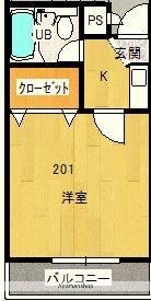 プレアール寝屋川緑町(1K/2階)の間取り写真
