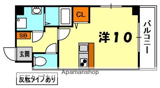 三和ハイツ萱島2(ワンルーム/3階)の間取り写真