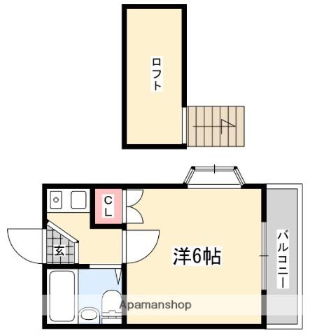 ハーモニープレイス香里ノース(1K/2階)の間取り写真