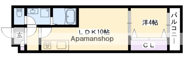 ディアコート長栄寺(1LDK/3階)の間取り写真