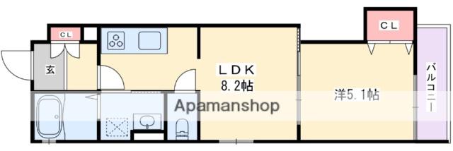 クリエオーレ明和(1LDK/3階)の間取り写真