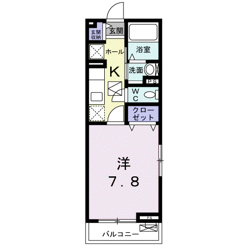 サンセール寝屋川(1K/1階)の間取り写真