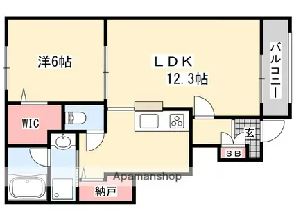 AFFABILE(1LDK/1階)の間取り写真