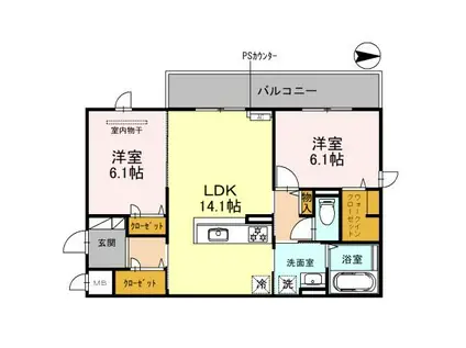 EMOUVOIR(2LDK/3階)の間取り写真