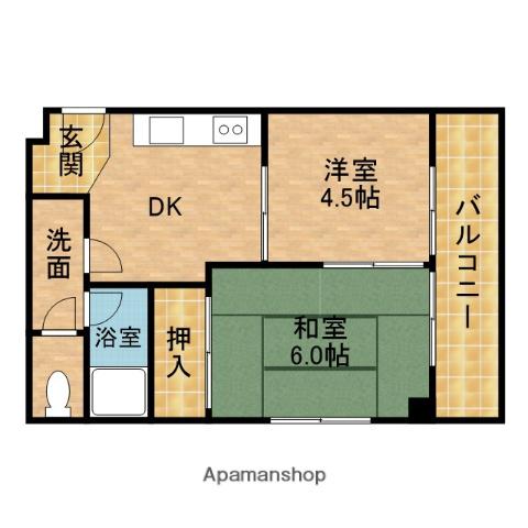 シャンティ池田(2K/1階)の間取り写真