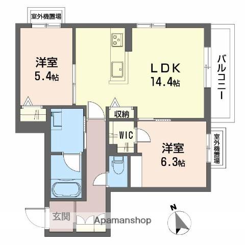 シャーメゾン シンフォニア(2LDK/3階)の間取り写真