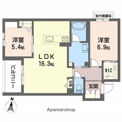 シャーメゾン レソール(2LDK/3階)の間取り写真