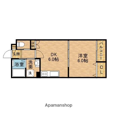 グレートヒルズ8番館(1DK/1階)の間取り写真