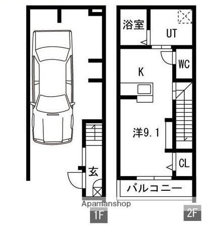 京阪電気鉄道京阪線 寝屋川市駅 徒歩15分 2階建 築1年(ワンルーム)の間取り写真