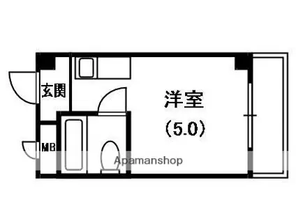 TS CUBE 緑町(ワンルーム/5階)の間取り写真