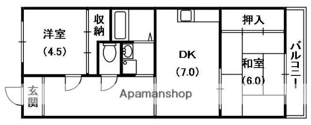 ジョイフル奥村(2DK/1階)の間取り写真