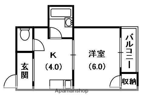 ハイツまゆみ(1K/1階)の間取り写真