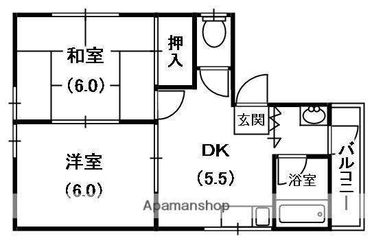 ロイヤルハイム大成(2DK/1階)の間取り写真