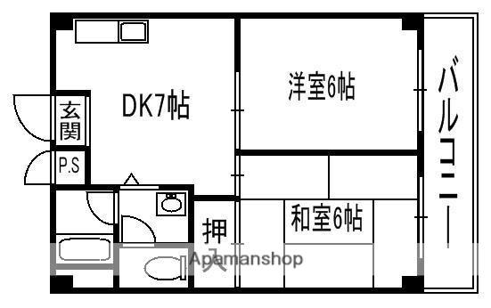 ユーミーハイツ大成(2DK/3階)の間取り写真