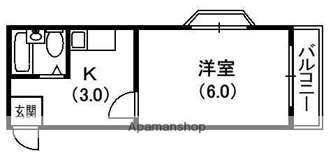 三井マンション(1K/4階)の間取り写真