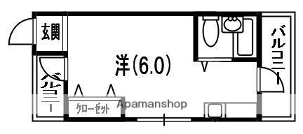 ハマンション伊加賀(ワンルーム/4階)の間取り写真
