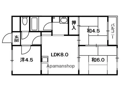 ハイクレスト宮之阪(3DK/5階)の間取り写真