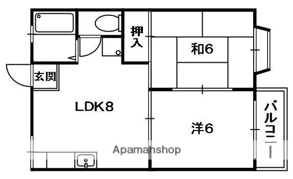 プティメゾン・シェ・モア(2DK/2階)の間取り写真