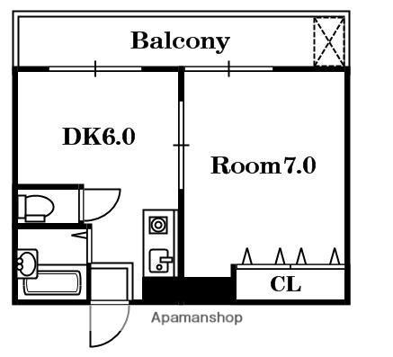 ダイヤロジュマン(1DK/4階)の間取り写真