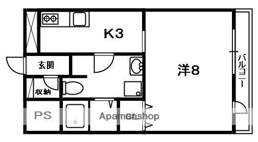 レオンズビル(1K/7階)の間取り写真