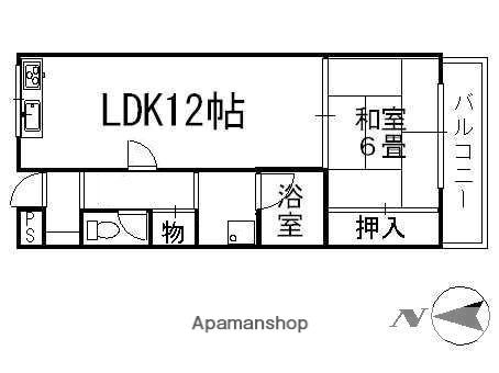 北村マンション1号館(1LDK/3階)の間取り写真