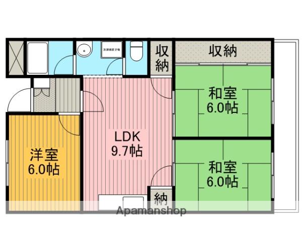メゾンサンガ(3LDK/2階)の間取り写真