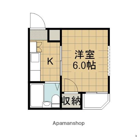 ベルロード曙(1K/2階)の間取り写真