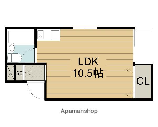 メゾンサンシャイン南津の辺(ワンルーム/1階)の間取り写真