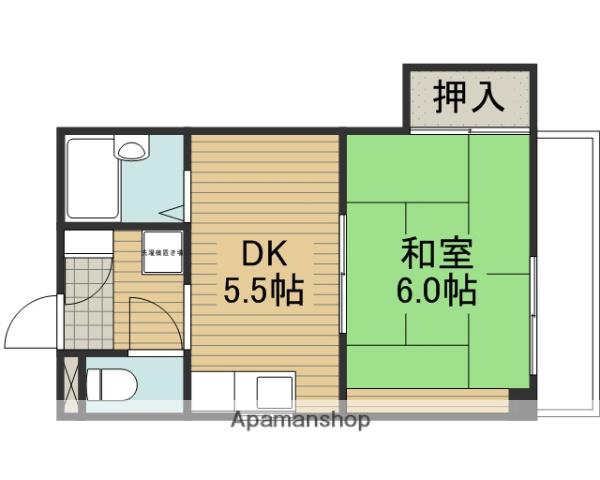 脇田ハイツ2号館(1DK/2階)の間取り写真