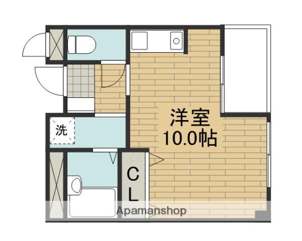 脇田ハイツ2号館(ワンルーム/4階)の間取り写真